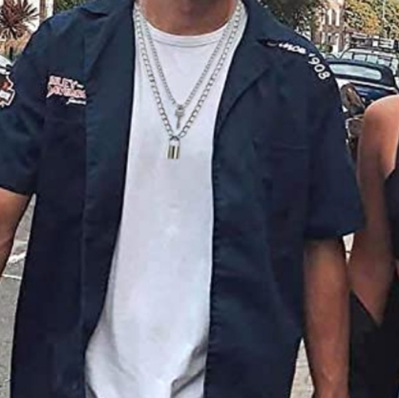 Chain Necklace Egirl Eboy Lock cross key 5 layers - Picture 5 of 13